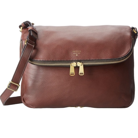 Fossil Preston Flap Women's crossbody Handbag (Dark Brown)